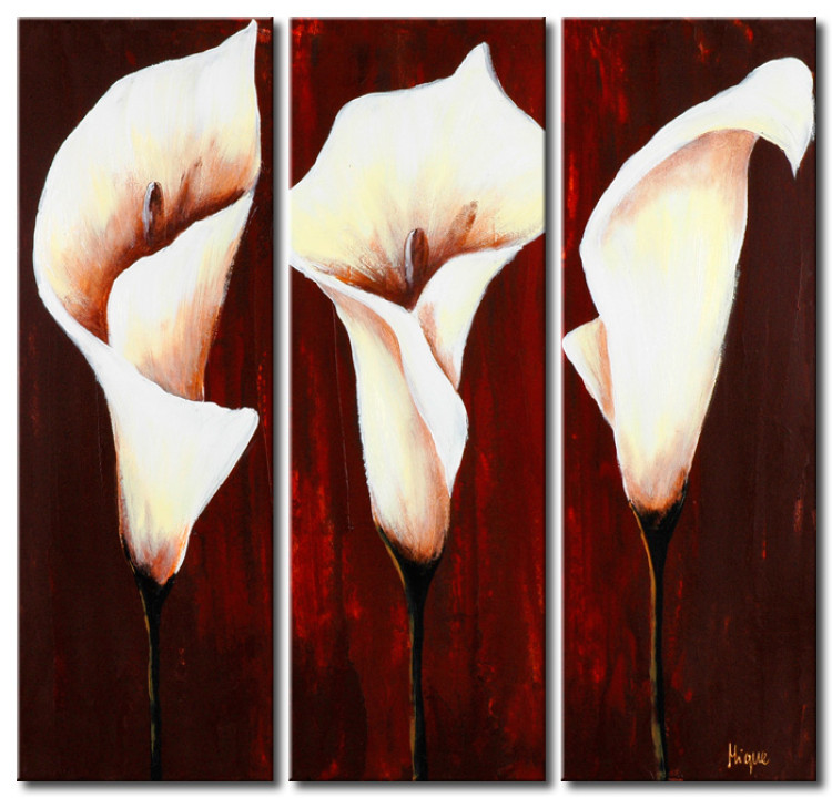 Canvas Callas on brown background 46679