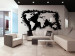 Wall Mural Black and White World - Map with White Continents and Black Oceans 59979