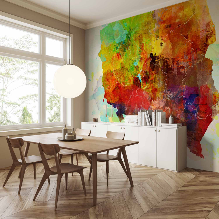 Wall Mural Explosion of Colours and Hues - Multicoloured Map of Poland with Watercolor Motif 60079 additionalImage 7