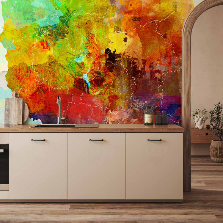 Wall Mural Explosion of Colours and Hues - Multicoloured Map of Poland with Watercolor Motif 60079 additionalImage 6