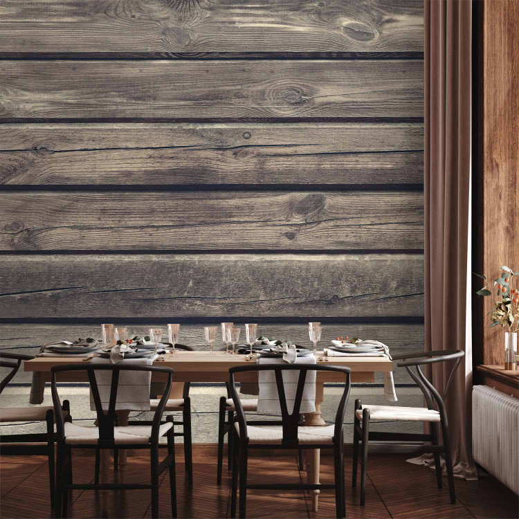 Photo Wallpaper Country manor house - background with texture of regular planks of raw wood 81979 additionalImage 6