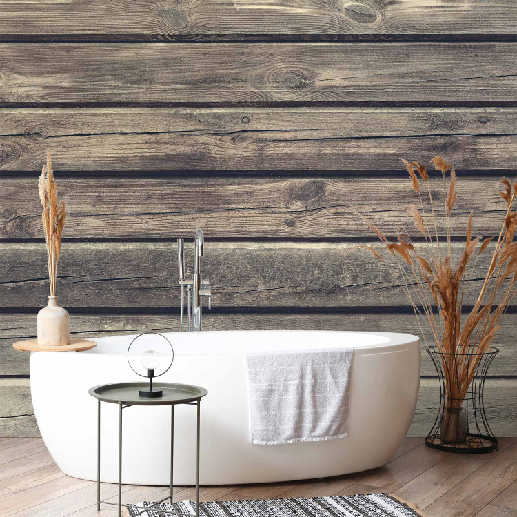 Photo Wallpaper Country manor house - background with texture of regular planks of raw wood 81979 additionalImage 8