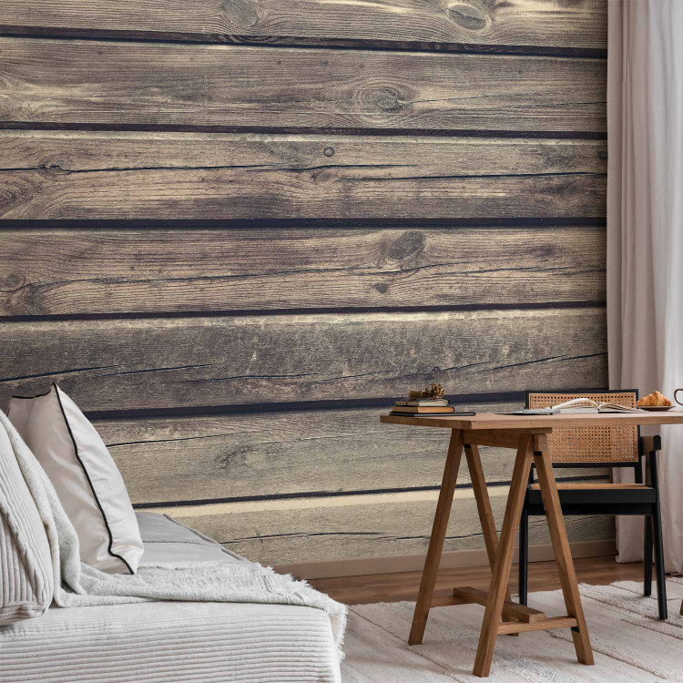 Photo Wallpaper Country manor house - background with texture of regular planks of raw wood 81979 additionalImage 4