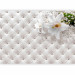 Photo Wallpaper Elegance of white - white lilies against a quilted pattern with diamonds 90479 additionalThumb 1