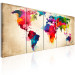 Canvas Print Bright Continents (5-piece) - World Map Painted with Watercolor 105189 additionalThumb 2