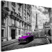 Canvas Art Print Car in Paris (1-part) Wide - Purple Car against Paris 107289 additionalThumb 2
