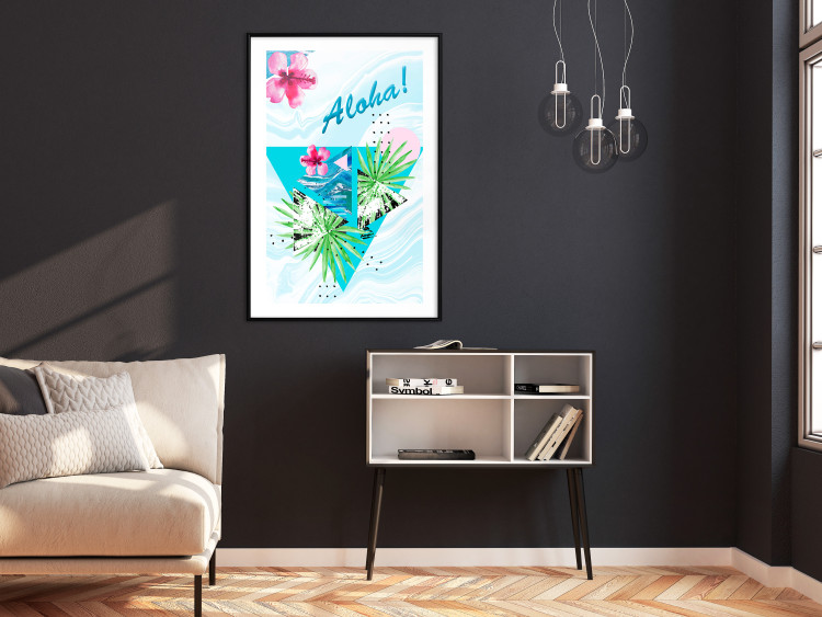 Poster Aloha! - Composition in a summery atmosphere with tropical leaves and flowers 114289 additionalImage 12