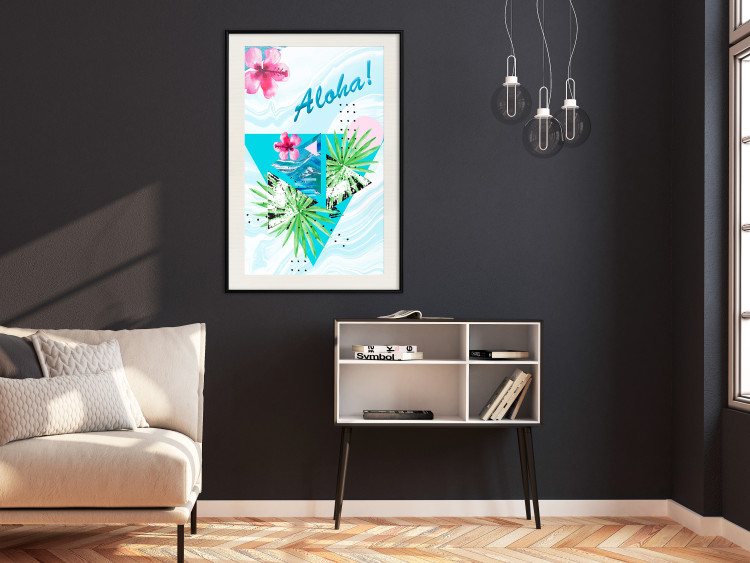 Poster Aloha! - Composition in a summery atmosphere with tropical leaves and flowers 114289 additionalImage 22