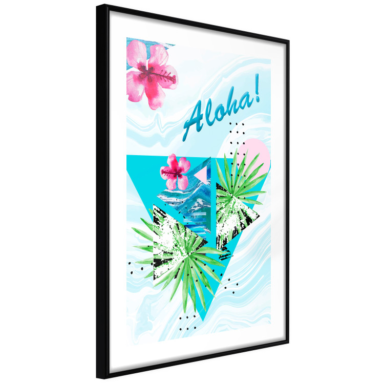 Poster Aloha! - Composition in a summery atmosphere with tropical leaves and flowers 114289 additionalImage 3