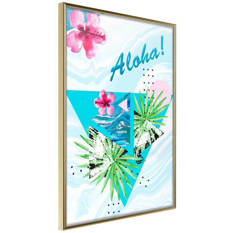 Poster Aloha! - Composition in a summery atmosphere with tropical leaves and flowers 114289 additionalImage 2
