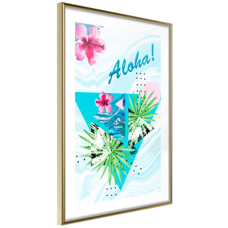 Poster Aloha! - Composition in a summery atmosphere with tropical leaves and flowers 114289 additionalImage 4