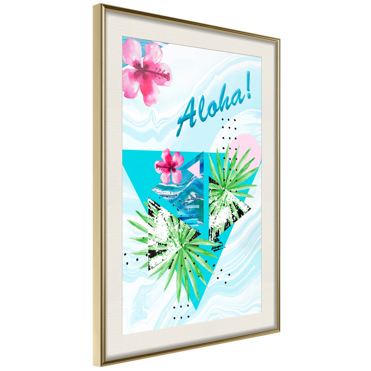 Poster Aloha! - Composition in a summery atmosphere with tropical leaves and flowers 114289 additionalImage 13
