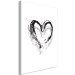 Canvas Art Print Heart in Two Shades (1-part) - Black and White Symbol of Love 115089 additionalThumb 2