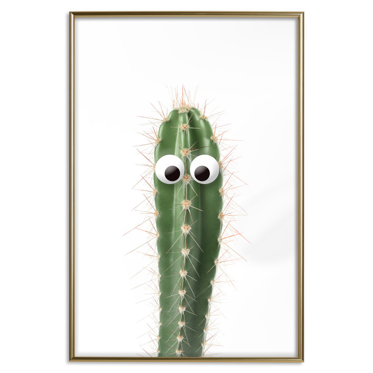 Wall Poster Living Cactus - funny green prickly plant with eyes on a white background 116889 additionalImage 19