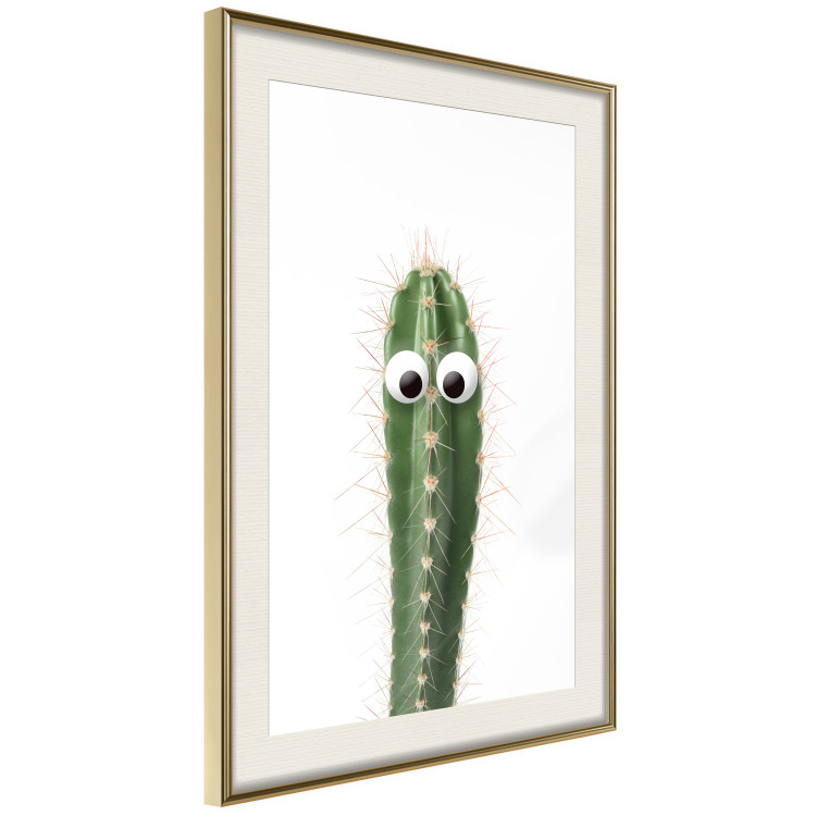 Wall Poster Living Cactus - funny green prickly plant with eyes on a white background 116889 additionalImage 2