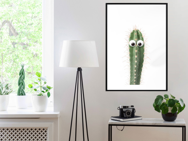Wall Poster Living Cactus - funny green prickly plant with eyes on a white background 116889 additionalImage 6