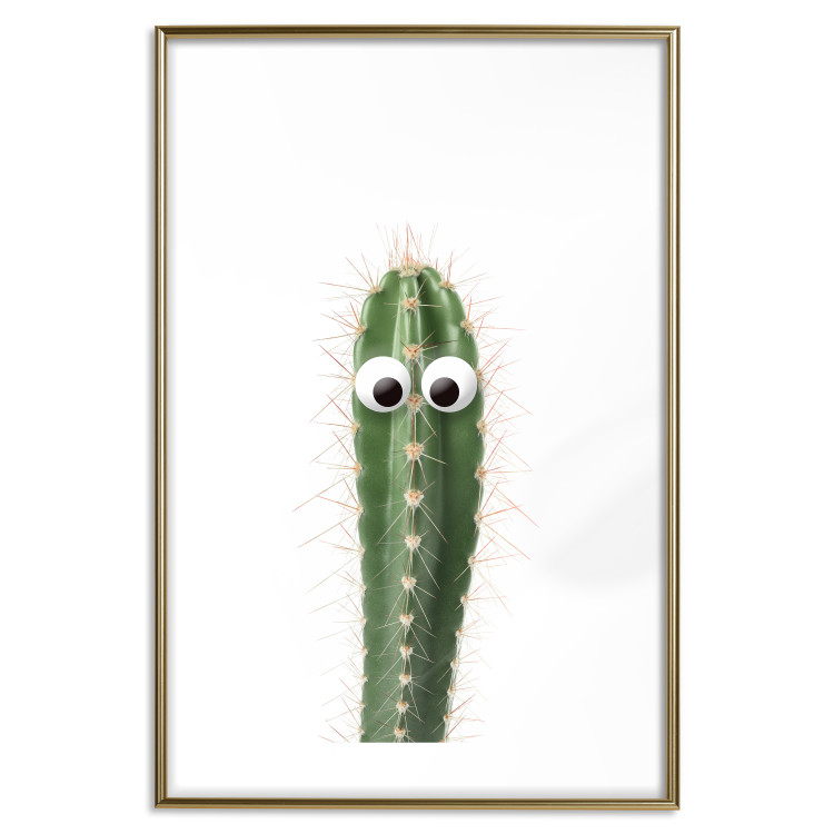 Wall Poster Living Cactus - funny green prickly plant with eyes on a white background 116889 additionalImage 26