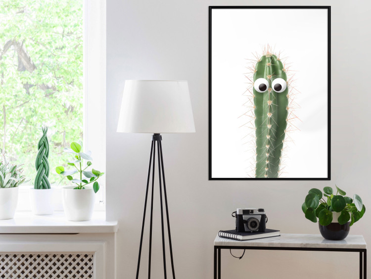 Wall Poster Living Cactus - funny green prickly plant with eyes on a white background 116889 additionalImage 5