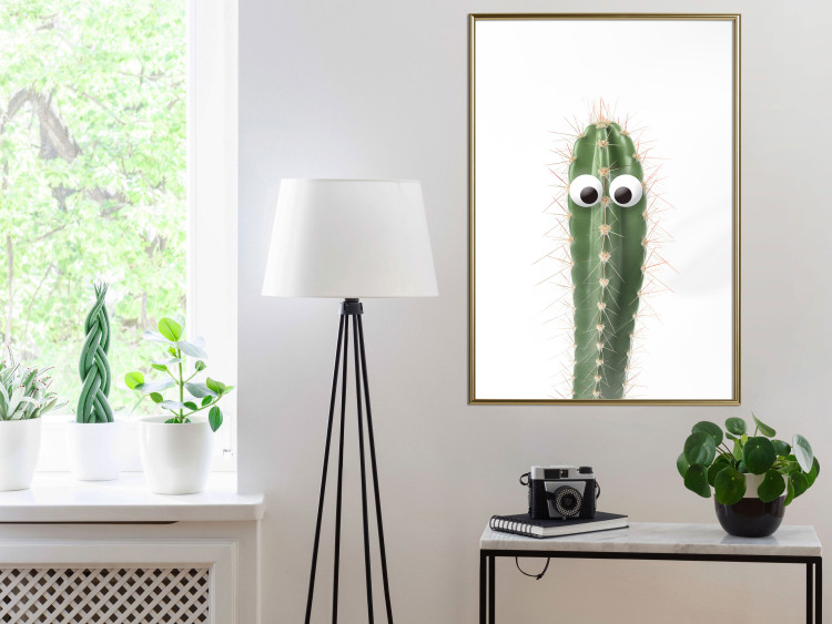 Wall Poster Living Cactus - funny green prickly plant with eyes on a white background 116889 additionalImage 7