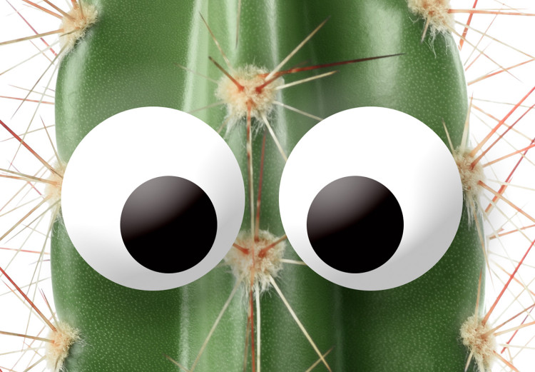 Wall Poster Living Cactus - funny green prickly plant with eyes on a white background 116889 additionalImage 11