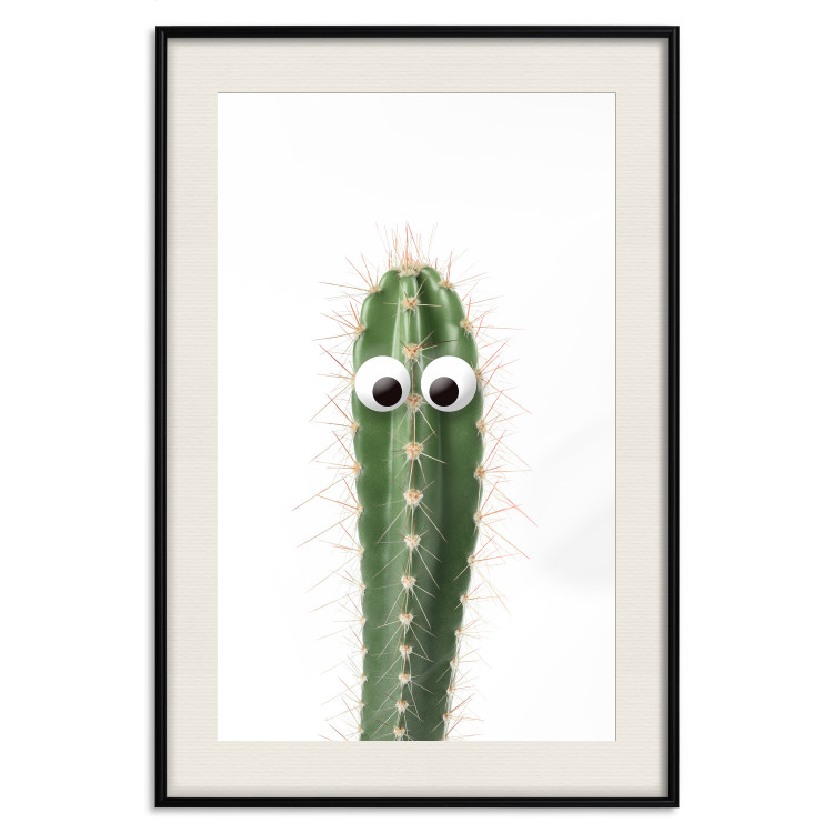 Wall Poster Living Cactus - funny green prickly plant with eyes on a white background 116889 additionalImage 27