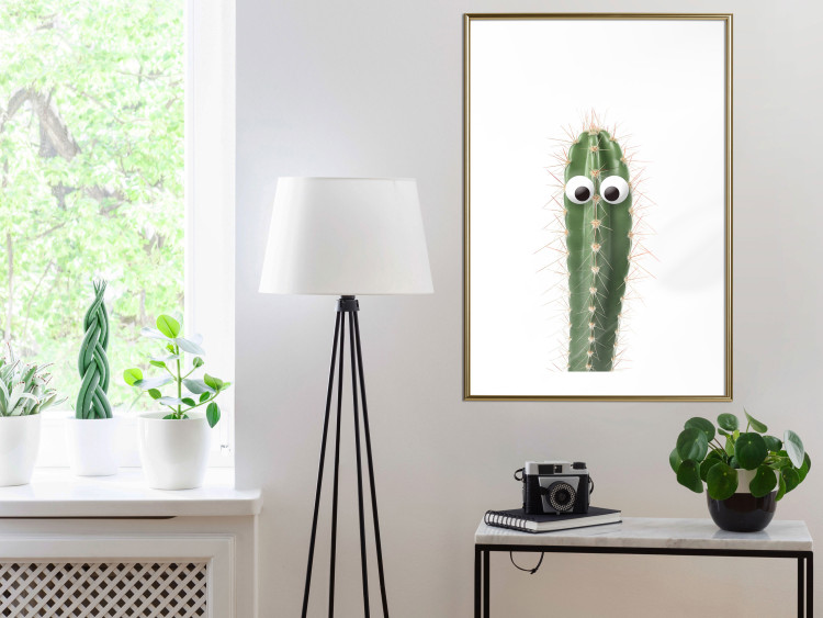 Wall Poster Living Cactus - funny green prickly plant with eyes on a white background 116889 additionalImage 13
