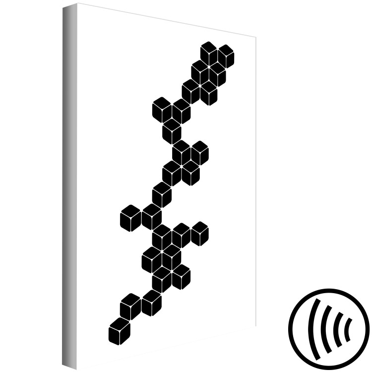 Canvas Art Print A composition with black cubes - black and white geometric figures on a white background inspired by Street Art and Banksy works 117389 additionalImage 6