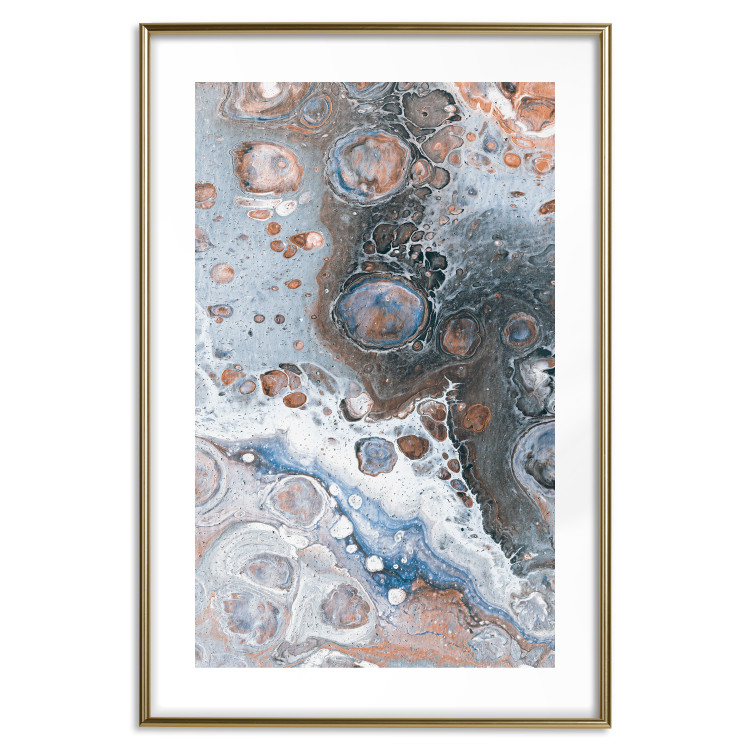 Wall Poster Blue Sienna Marble - artistic abstraction with spots in colorful pattern 117789 additionalImage 14