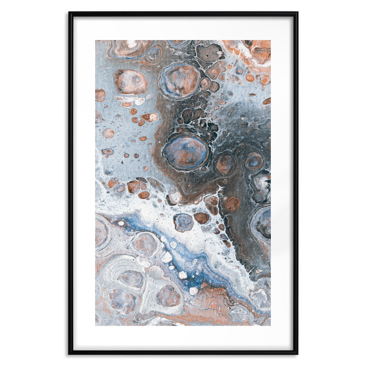 Wall Poster Blue Sienna Marble - artistic abstraction with spots in colorful pattern 117789 additionalImage 15