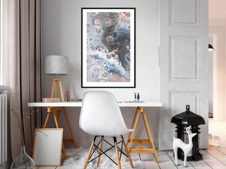 Wall Poster Blue Sienna Marble - artistic abstraction with spots in colorful pattern 117789 additionalImage 4