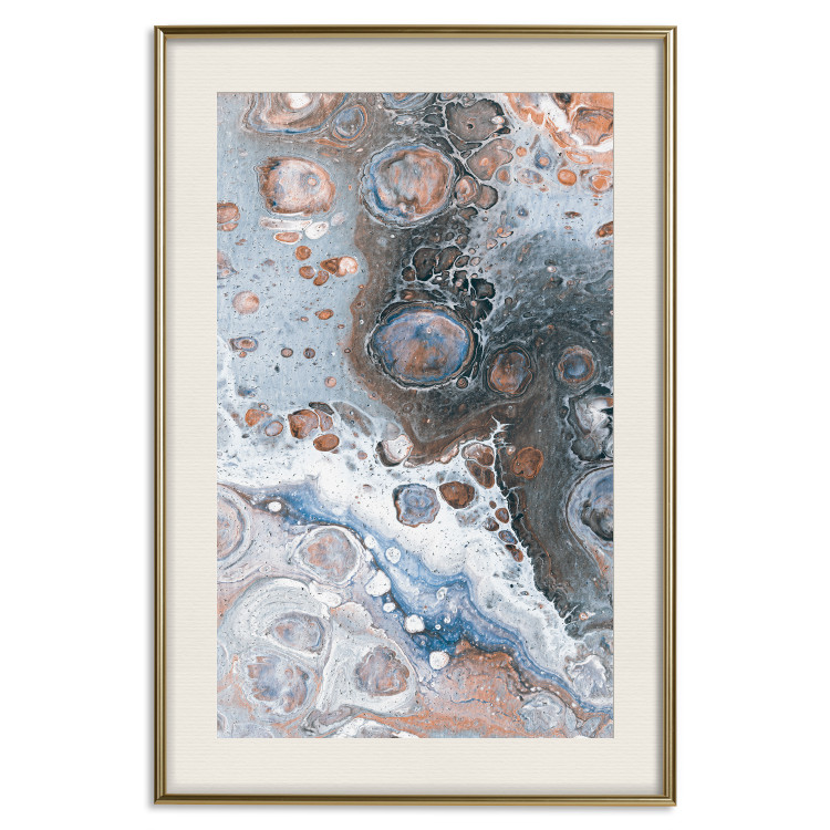 Wall Poster Blue Sienna Marble - artistic abstraction with spots in colorful pattern 117789 additionalImage 19