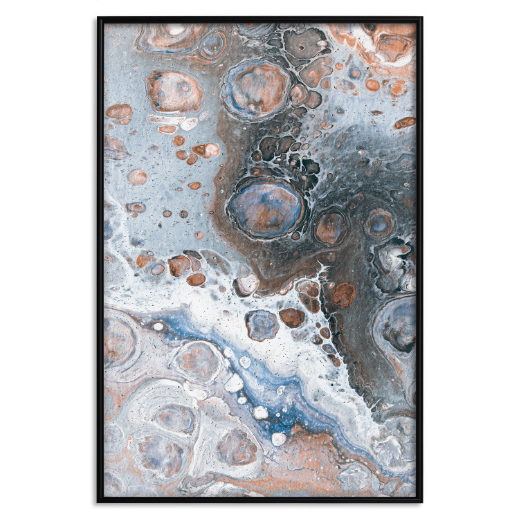 Wall Poster Blue Sienna Marble - artistic abstraction with spots in colorful pattern 117789 additionalImage 18