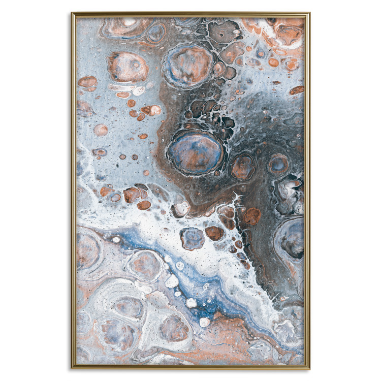 Wall Poster Blue Sienna Marble - artistic abstraction with spots in colorful pattern 117789 additionalImage 16