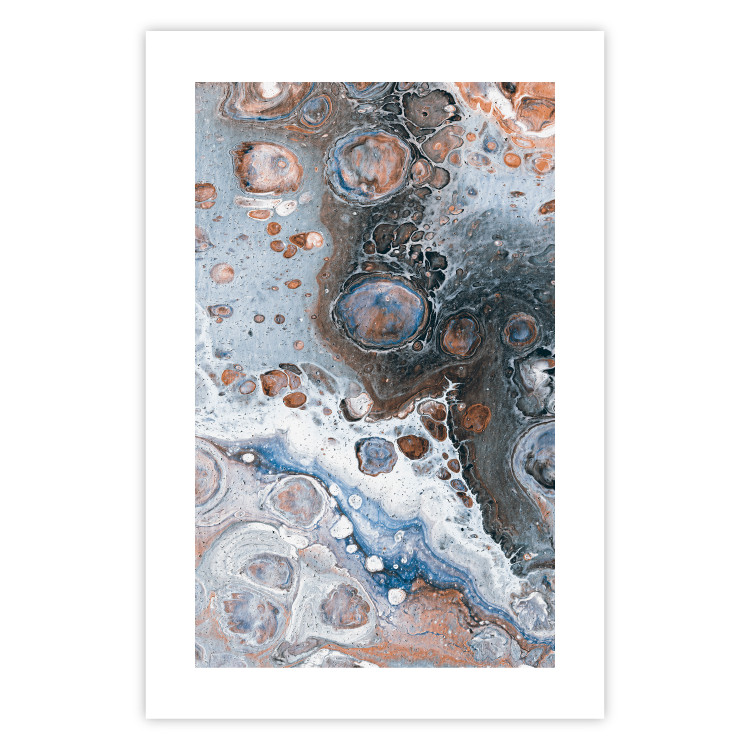Wall Poster Blue Sienna Marble - artistic abstraction with spots in colorful pattern 117789 additionalImage 25