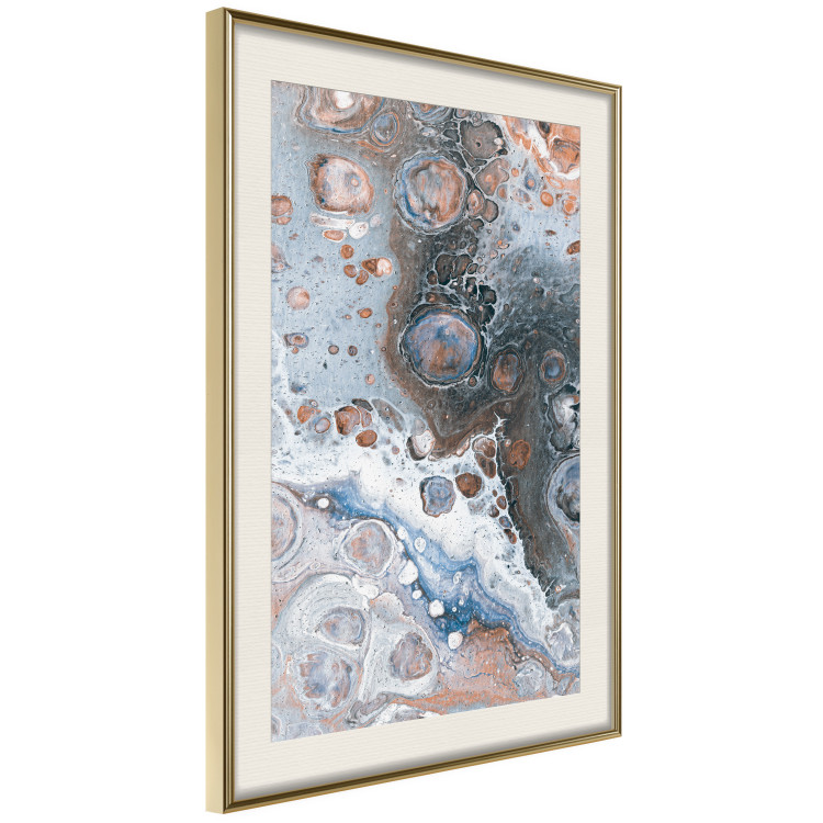 Wall Poster Blue Sienna Marble - artistic abstraction with spots in colorful pattern 117789 additionalImage 2