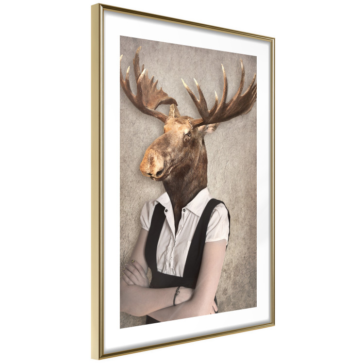 Wall Poster Moose of Łeba - fantasy with a portrait of a horned animal with a human body 117889 additionalImage 6