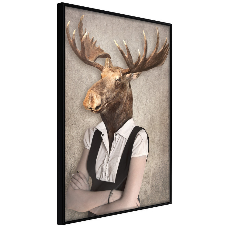 Wall Poster Moose of Łeba - fantasy with a portrait of a horned animal with a human body 117889 additionalImage 10