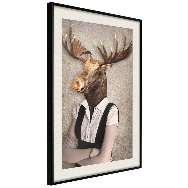 Wall Poster Moose of Łeba - fantasy with a portrait of a horned animal with a human body 117889 additionalImage 3