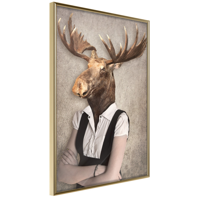Wall Poster Moose of Łeba - fantasy with a portrait of a horned animal with a human body 117889 additionalImage 14