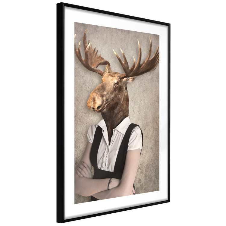 Wall Poster Moose of Łeba - fantasy with a portrait of a horned animal with a human body 117889 additionalImage 11