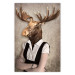 Wall Poster Moose of Łeba - fantasy with a portrait of a horned animal with a human body 117889