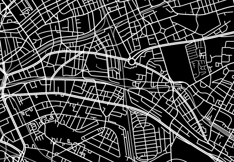 Canvas Print Dark Map of Hamburg (1 Part) Vertical 118089 additionalImage 5