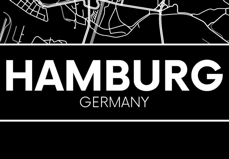 Canvas Print Dark Map of Hamburg (1 Part) Vertical 118089 additionalImage 4