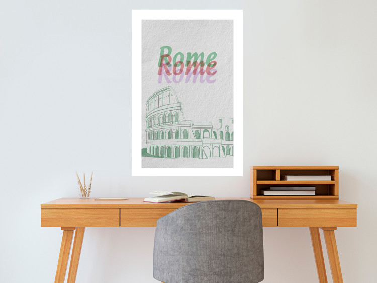 Wall Poster Rome in Watercolors - historic architecture of Italy and English texts 118689 additionalImage 2