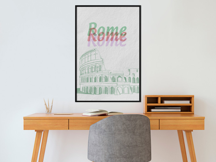 Wall Poster Rome in Watercolors - historic architecture of Italy and English texts 118689 additionalImage 3