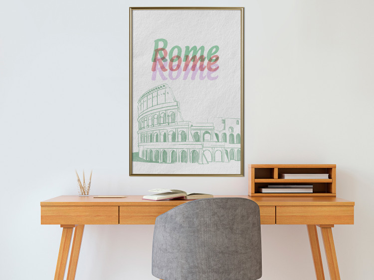 Wall Poster Rome in Watercolors - historic architecture of Italy and English texts 118689 additionalImage 5