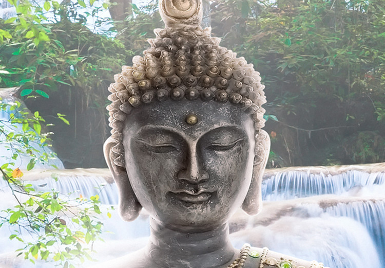 Canvas Print Buddha and Waterfall (3 Parts) Green 121989 additionalImage 5
