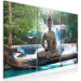 Canvas Print Buddha and Waterfall (3 Parts) Green 121989 additionalThumb 2