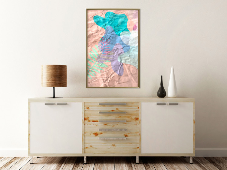 Wall Poster Pastel Shapes - abstract patterns on crumpled paper 122289 additionalImage 7