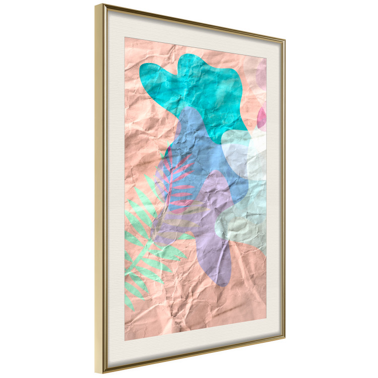 Wall Poster Pastel Shapes - abstract patterns on crumpled paper 122289 additionalImage 2